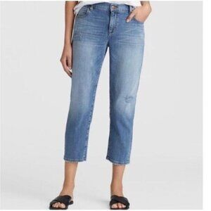 new ~ Eileen Fisher ~Organic Cotton Stretch Tapered Crop Denim Jeans in size 8 P